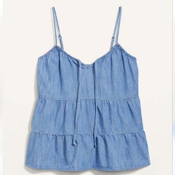 Blue Tiered jean swing Cami size M Tall - Picture 2 of 7